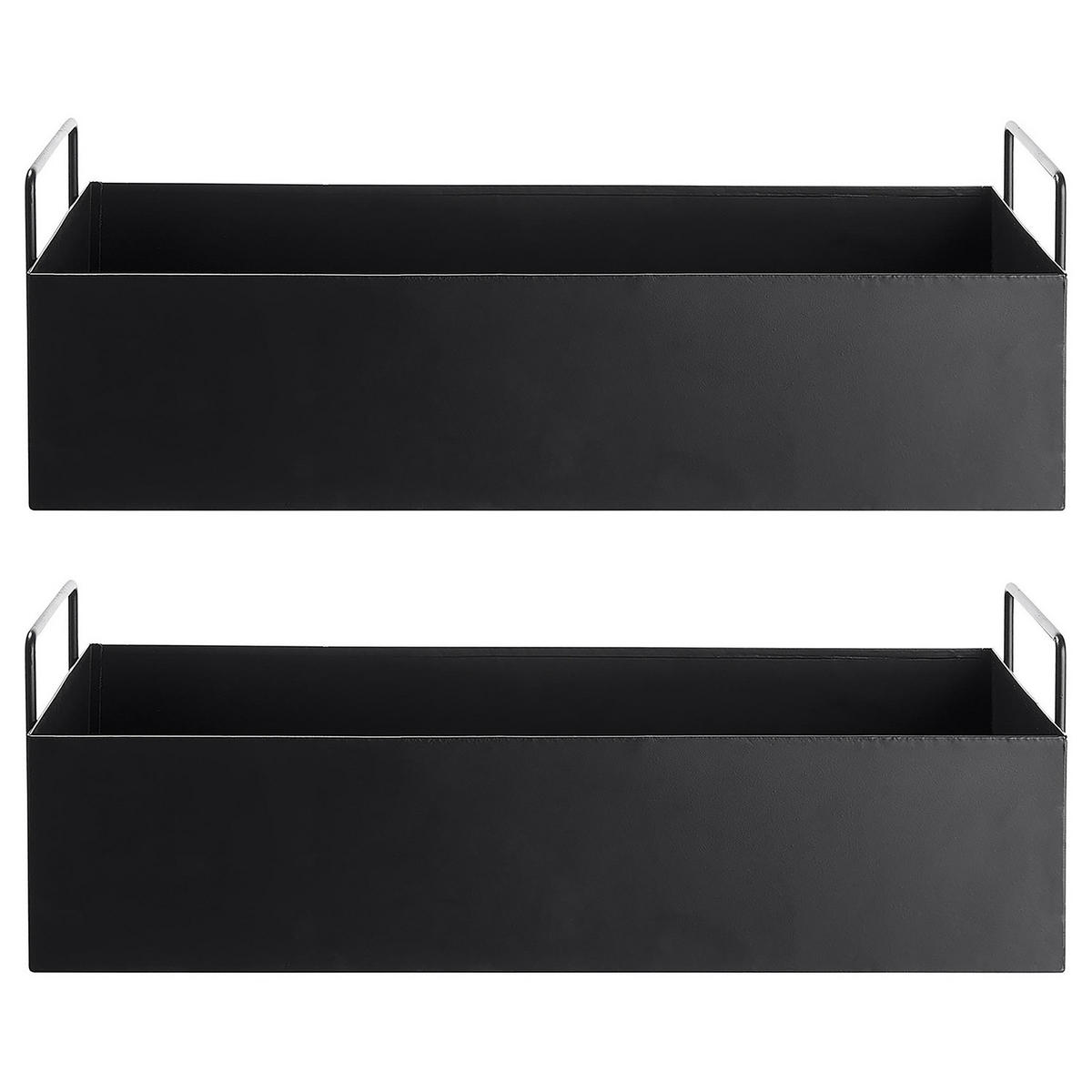 PFLANZKASTEN (2er Set) Planta - Schwarz, Metall (45/16/17cm) - Butlers