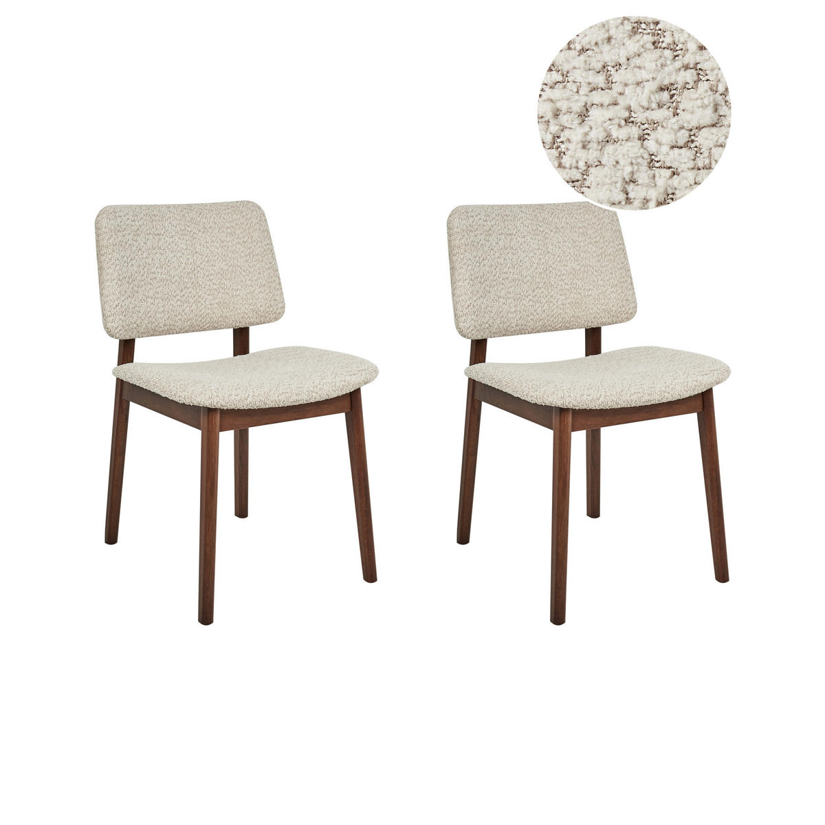 ESSZIMMERSTUHL 2er-Set Dunkelbraun Blane - Dunkelbraun/Beige, Holz (48/79/53cm) - Beliani