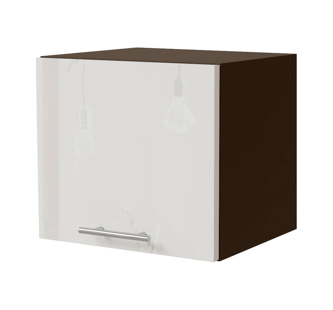 Feldmann-Wohnen Klapphängeschrank Weiß Hochglanz, Dunkelgrau 40x36x32.5 cm