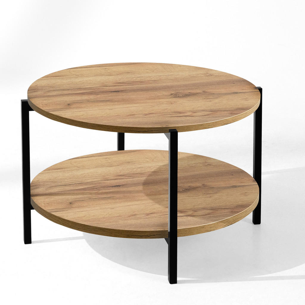 Thumbnail - Konsimo® Couchtisch, Eiche, Holzwerkstoff, Metall, 69x45x69 cm, Wohnzimmer, Wohnzimmertische, Couchtische