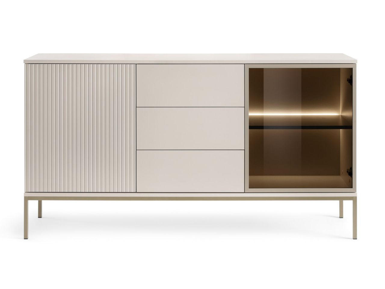 Thumbnail - Graingold Kommode, Kaschmir, Naturmaterialien, 4 Fächer, 3 Schubladen, Rechteckig,Rechteckig, 154x83x39 cm, Wohnzimmer, ...