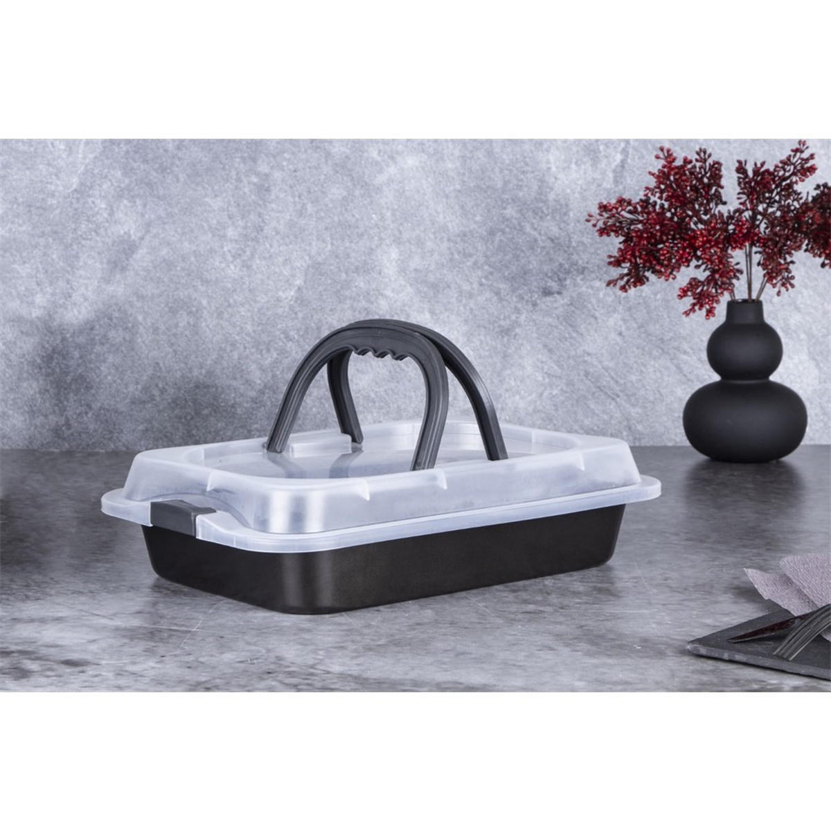 BACKFORM Grau 36.5/24.5/5.5 cm BH7840 - Grau, Metall (24.5/5.5/36.5cm) - Berlinger Haus