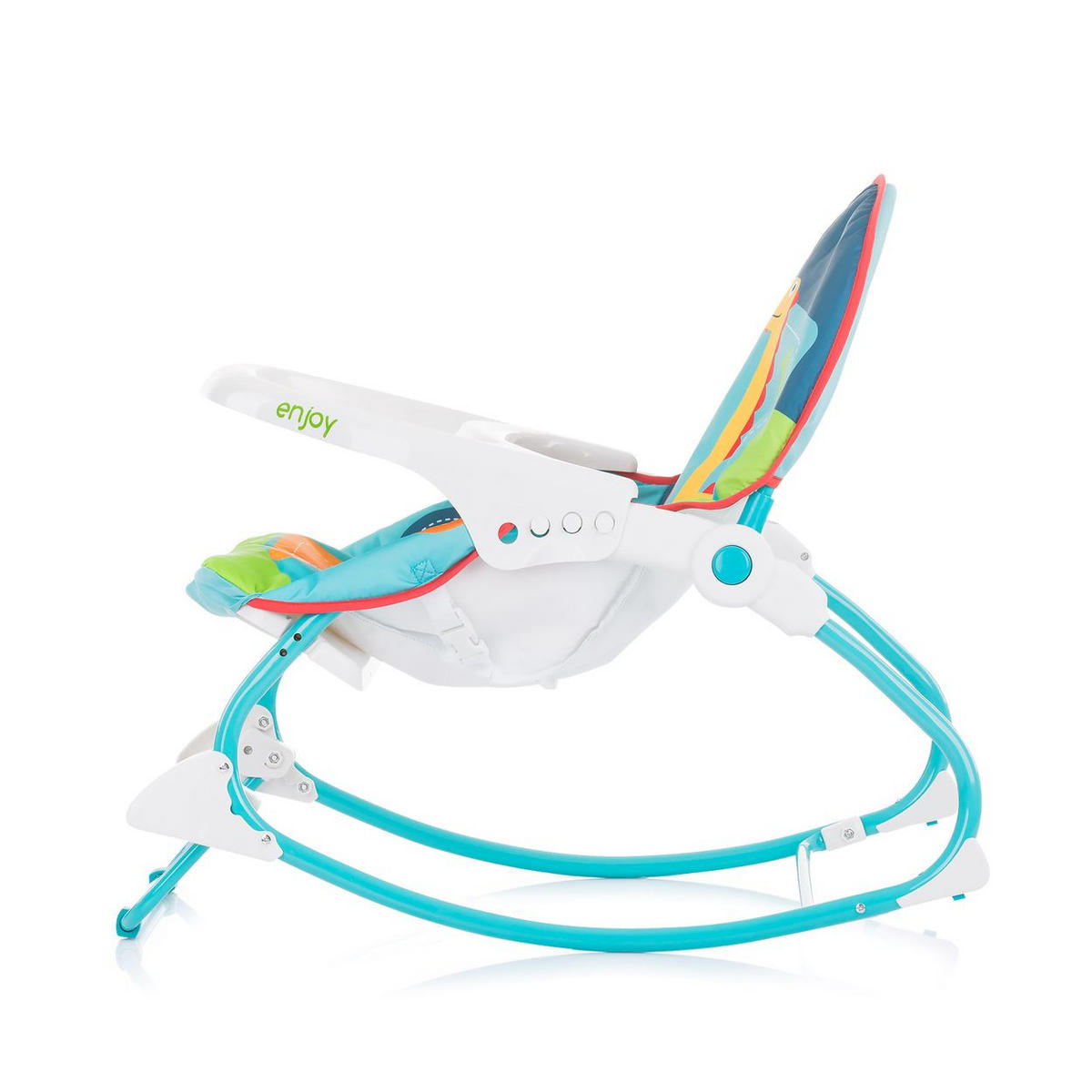 BABYWIPPE Enjoy blau Schaukelfunktion, Musikfunktion, Vibration, 3-Punkt-Gurt, Spielbogen - Grün, Metall - Chipolino