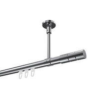 INNENLAUF-GARDINENSTANGEN-SET Sonette Elanto 180 cm, 1-läufig, 20 mm Ø Chrom - Chromfarben, Metall (180cm) - INTERDECO