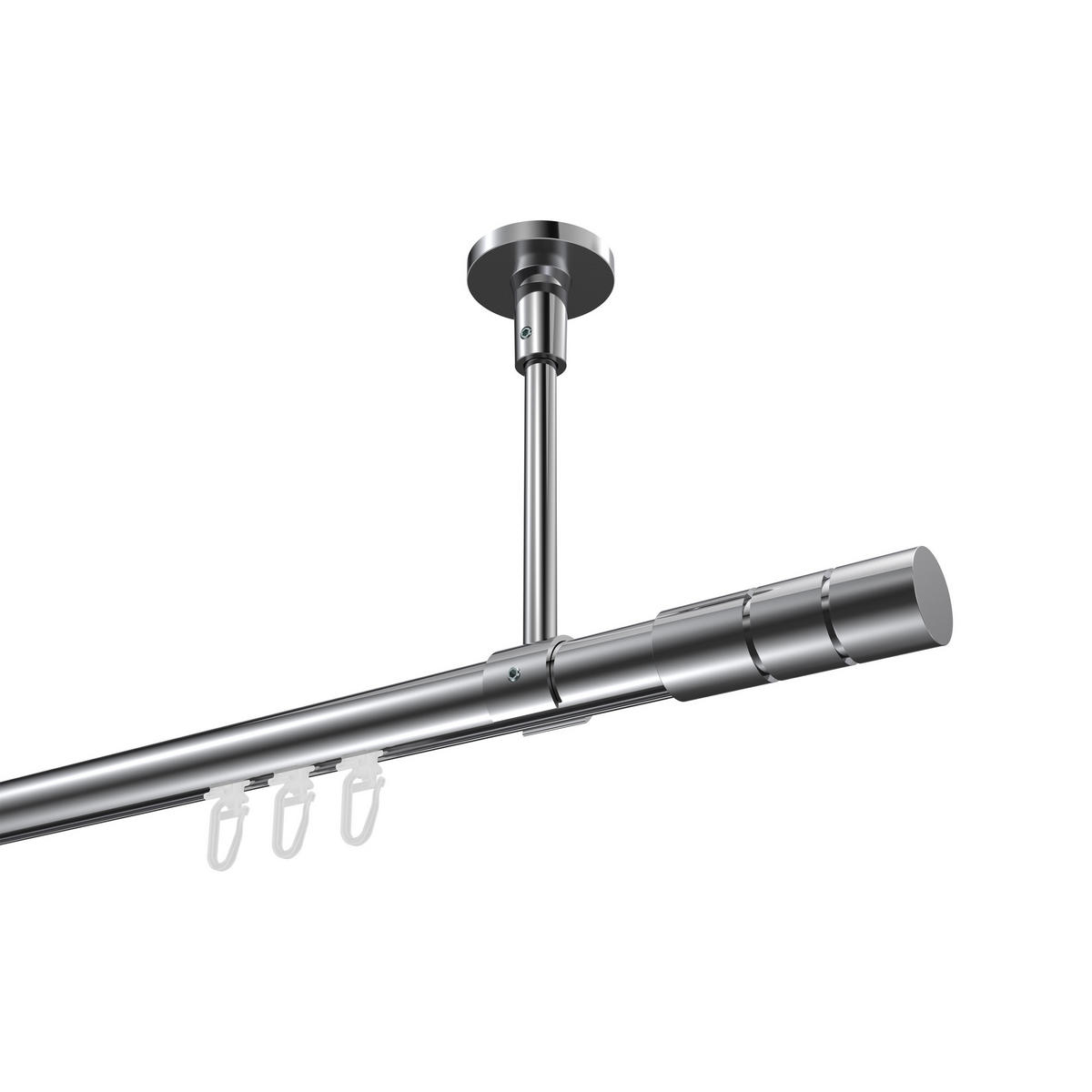 INNENLAUF-GARDINENSTANGEN-SET Sonette Elanto 180 cm, 1-läufig, 20 mm Ø Chrom - Chromfarben, Metall (180cm) - INTERDECO