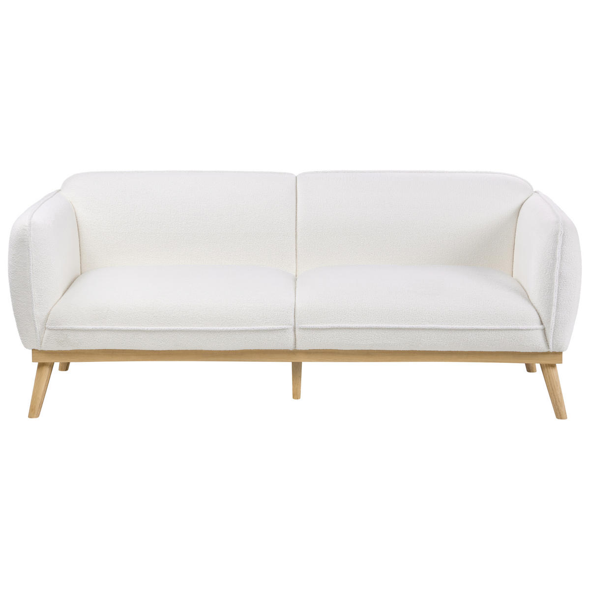 SOFA-SET 5-Sitzer Bouclé Weiß Ljung - Hellbraun/Weiß, Textil (210/82/82cm) - Beliani