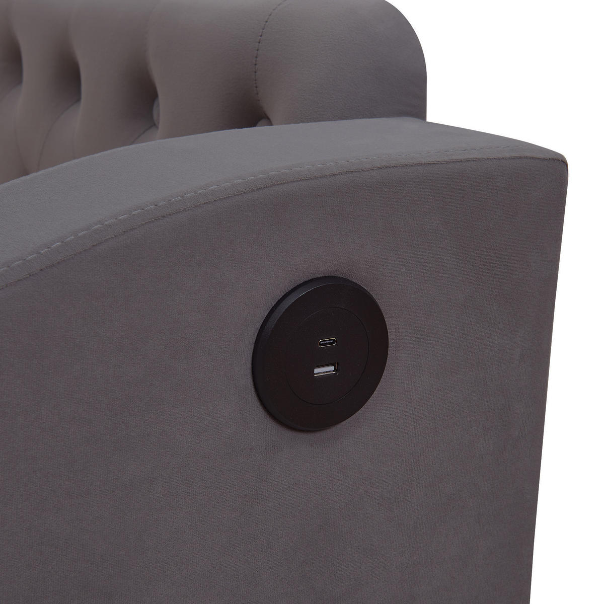 AUSZIEHBETT 90/180/190 cm DE-01976, in Dunkelgrau, mit USB und Stauraum - Dunkelgrau, Metall (90/190cm) - ComfortXL