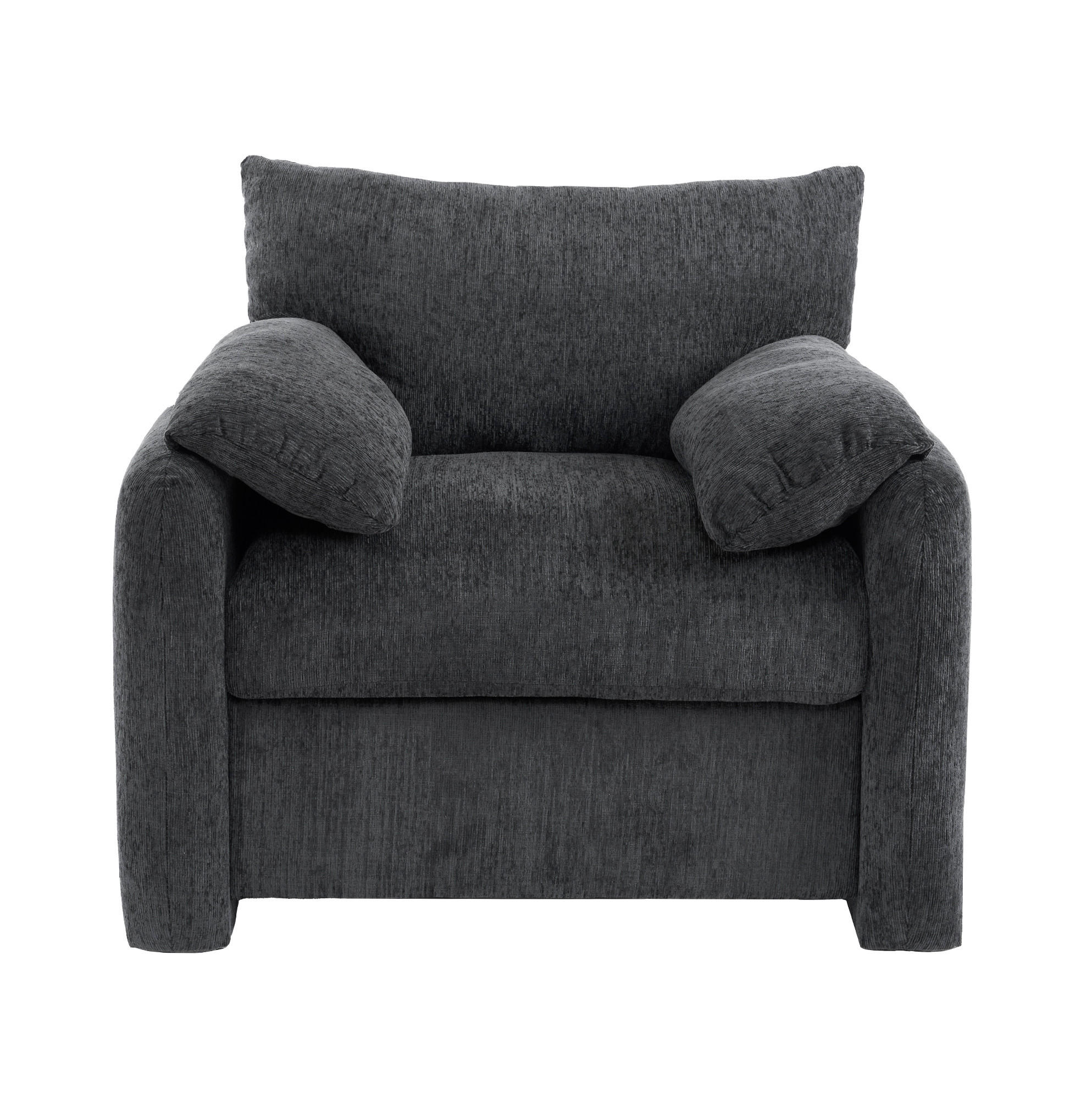 Redom KŘESLO 96/82/84 cm s ergonomickým sedákem a měkkým chenille potahem, Šedá