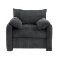 SESSEL Chenille mit breiter Sitzfläche 96/82/84 cm Grau - Grau, Textil (82/84/96cm) - Redom