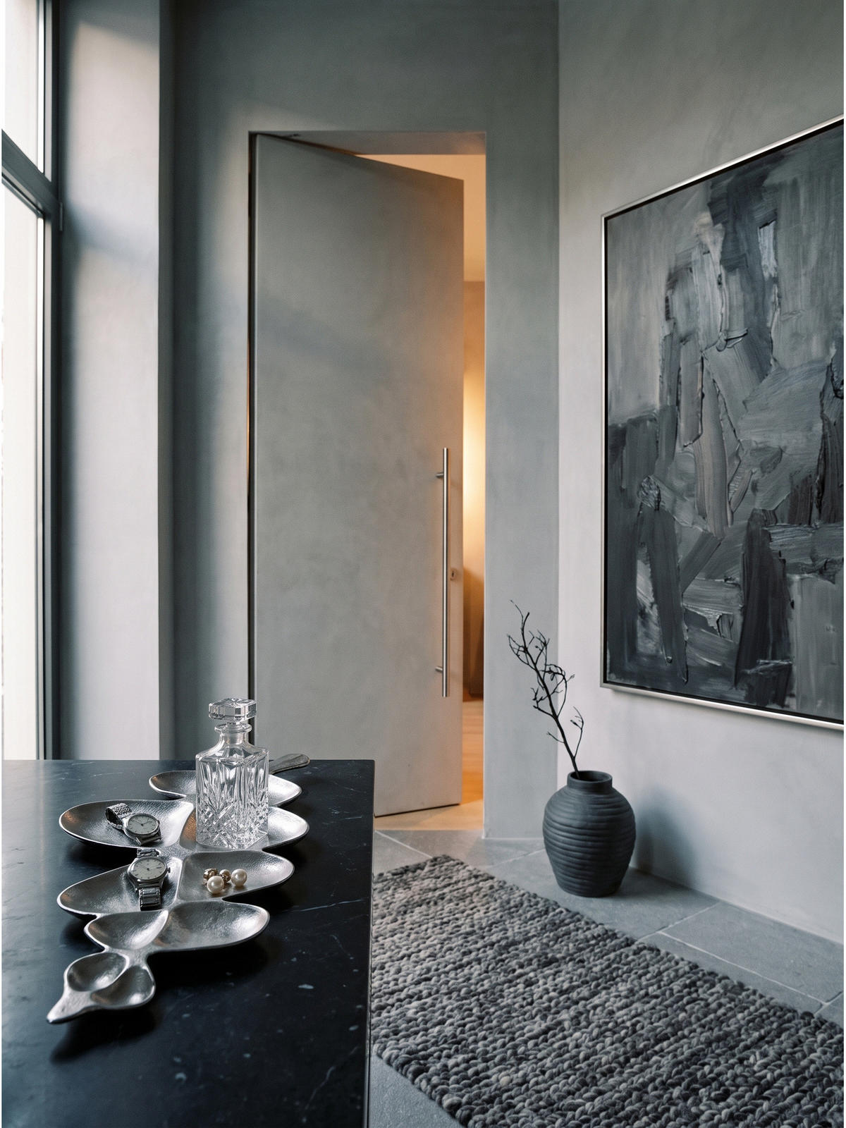 DEKOSCHALE NUMANA, Aluminium, handgefertigt, Silber, 60,5 x 17,5 x 3 cm - Silberfarben, Metall (3cm) - KADIMA DESIGN