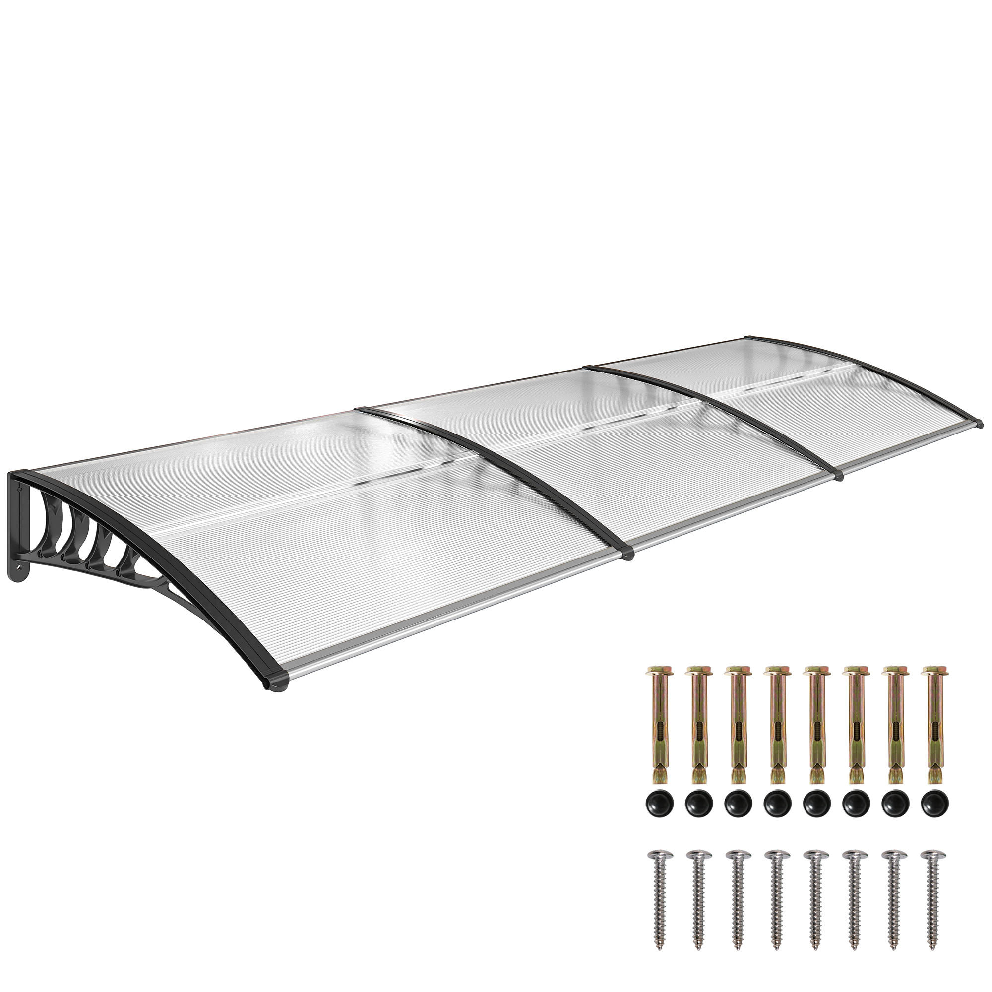 VORDACH DE-07502 mit UV-Schutz und Wandhalterung Weiß - Weiß, Kunststoff/Metall (295/23.5/90cm) - ComfortXL