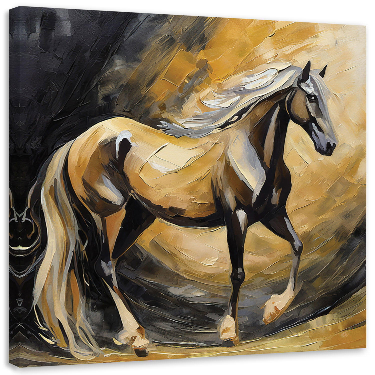 KUNSTDRUCK Gelb 50/50 cm - Gelb, Textil (50/50cm) - KUNSTLOFT