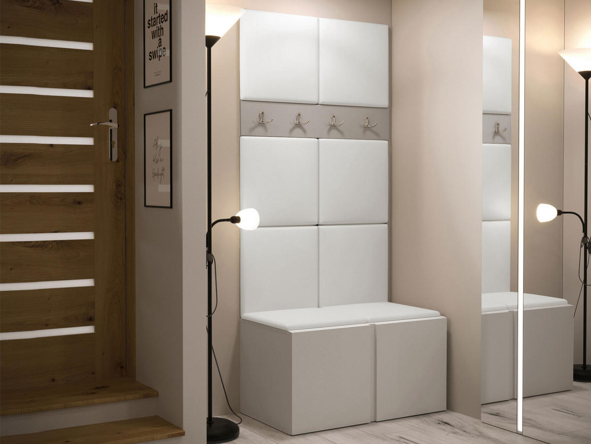 GARDEROBEN-SET Orion IV - Kaschmir/Weiß, Holzwerkstoff/Kunststoff (84/186/46cm) - MIRJAN24