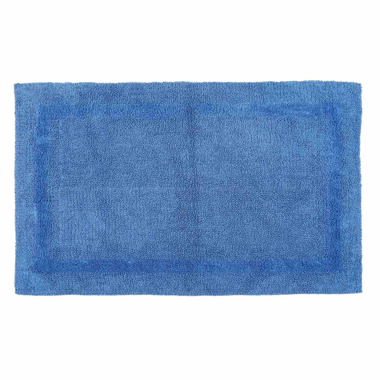 BADEMATTE 70/120 cm, 100% Baumwolle, wendbar - Blau, Textil (70/120cm) - Homescapes