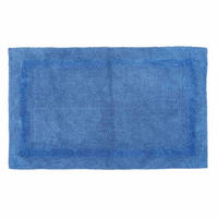 BADEMATTE 70/120 cm, 100% Baumwolle, wendbar - Blau, Textil (70/120cm) - Homescapes