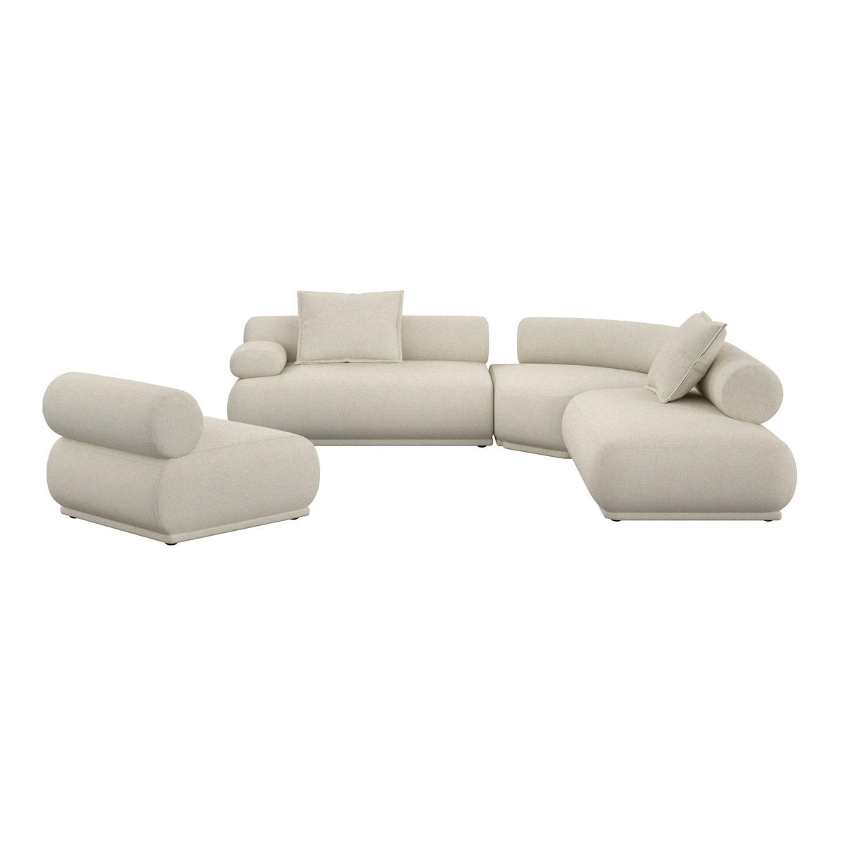 SOFA 7,5-SITZER Rembrandt Links Beige - Beige, Kunststoff (594/97cm) - Zuiver