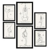 POSTER Set Mit 6 Yoga Musen 2 A3 & A4 Schwarzer Rahmen - Schwarz, Papier (29/3/42cm) - Nacnic