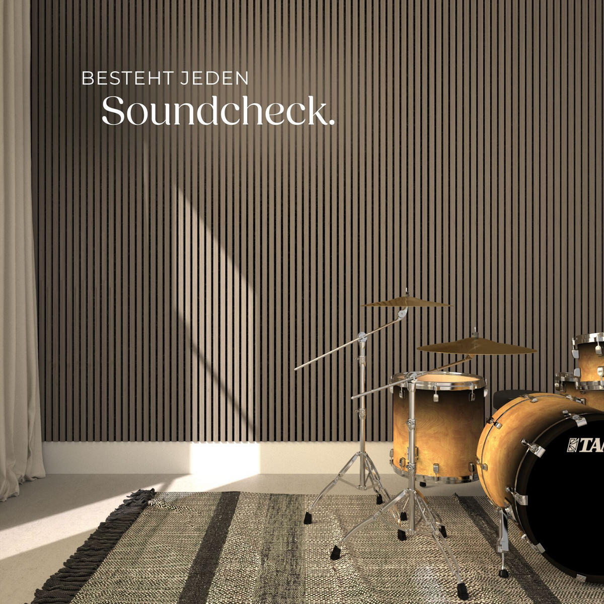 AKUSTIKPANEELE 4er Set Sonic Wall, je 60 x 120 x 2, 1 cm, Größe flexibel anpassbar, Eiche dunkel - Wildeiche, Holz (60/2.1/120cm) - tectake