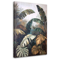 WANDBILD, Blätter der Monstera Dschungel Natur - Grün, Textil (60/90cm) - Feeby