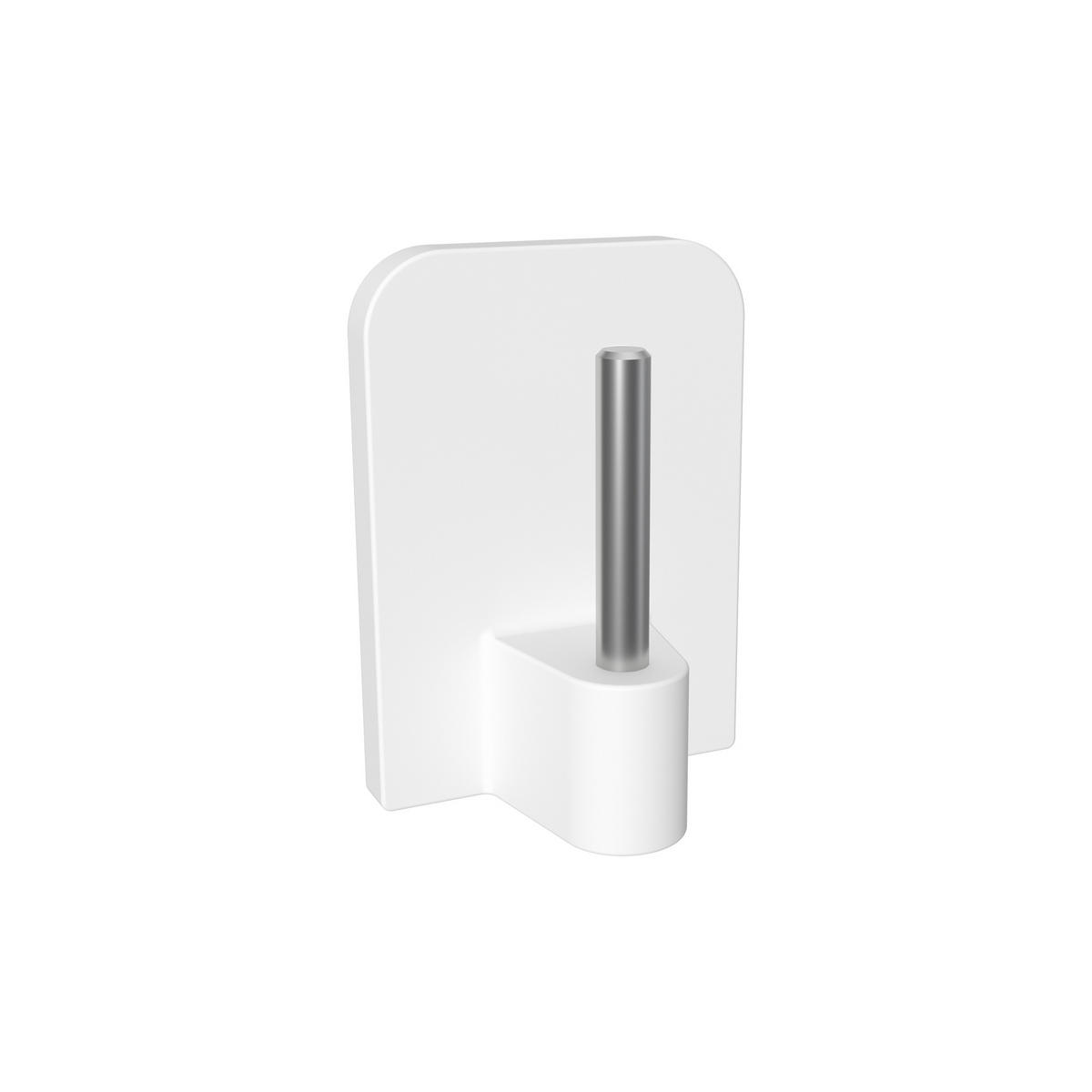 KLEBEHAKEN MIT METALLSTIFT für Vitragestangen, Weiß, Packung 4 Stück - Weiß, Kunststoff/Metall (1.7/2.4/1.2cm) - INTERDECO