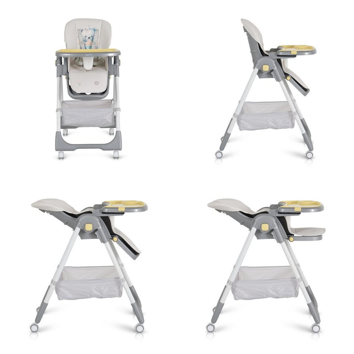 HOCHSTUHL Raffy klappbar gelb 4 Räder, Rückenlehne verstellbar, Korb, Gurt - Gelb, Kunststoff (50/105/70cm) - Moni