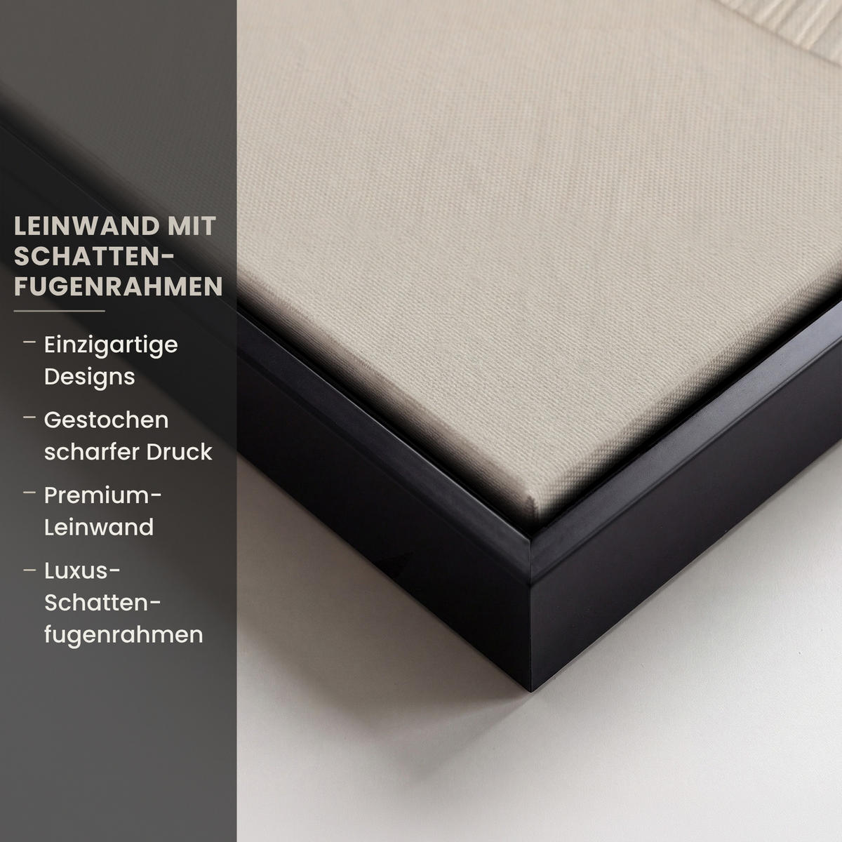 LEINWAND Bilder mit Rahmen - Japandi - Beige - Modern - 60x90 - Ecru, Textil (60/90cm) - MuchoWow