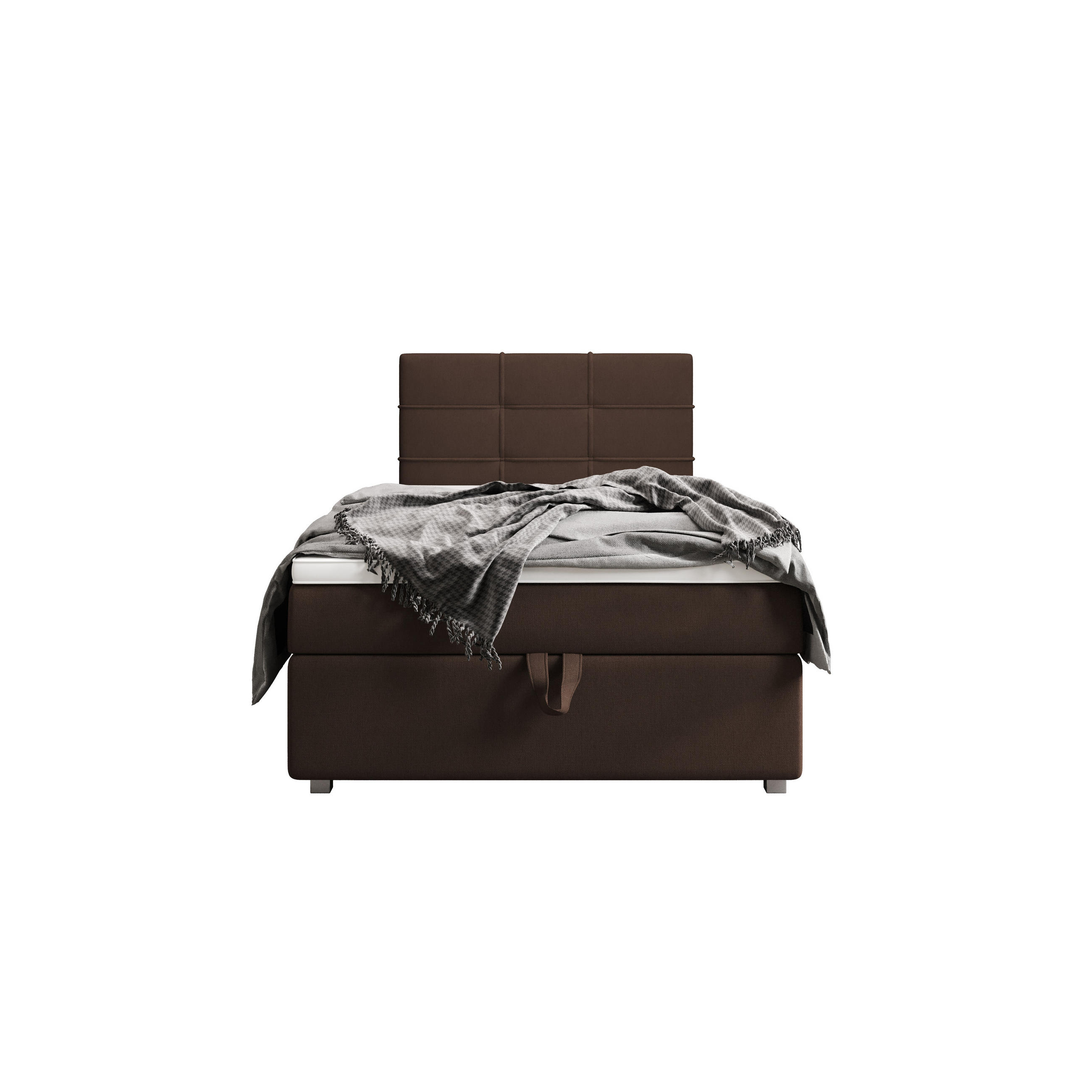 BOXBETT FADO 1 90x200, mit Matratze H3 und Topper, Cosmic 800 - Dunkelbraun, Holz/Kunststoff (90/200cm) - Bedante