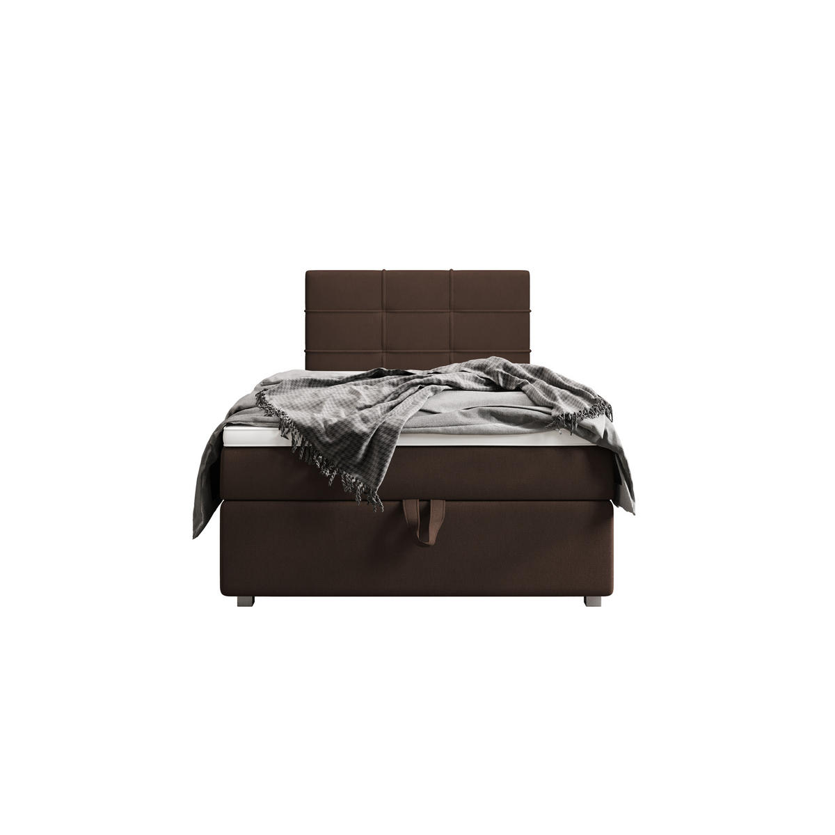 BOXBETT FADO 1 90x200, mit Matratze H3 und Topper, Cosmic 800 - Dunkelbraun, Holz/Kunststoff (90/200cm) - Bedante