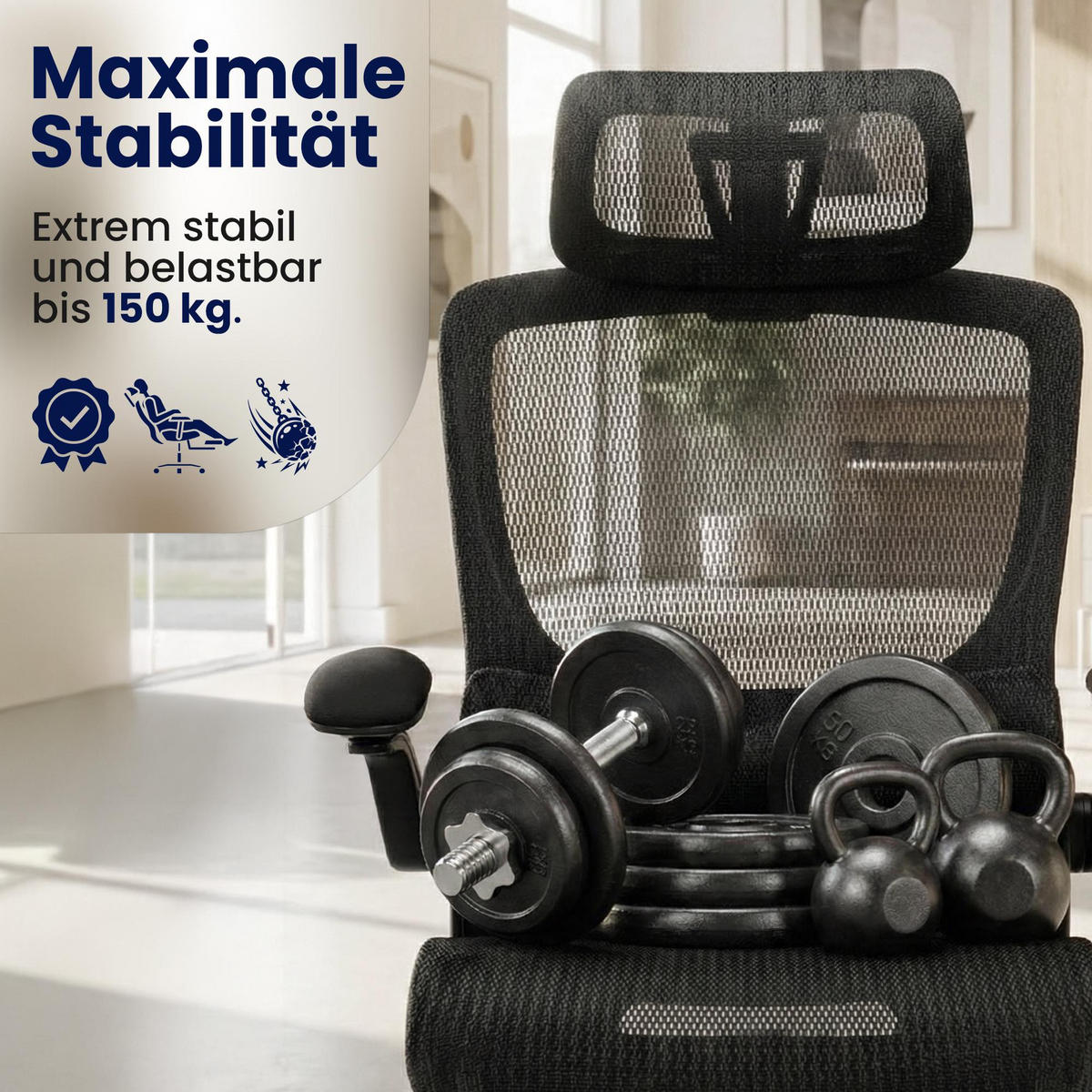 DREHSTUHL Kunststoff Schwarz - Schwarz, Kunststoff/Textil (65/121/65cm) - CLP