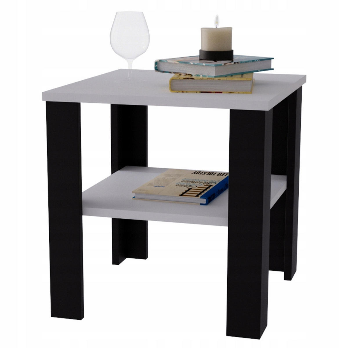 COUCHTISCH Lara53 53/47/53 - Schwarz/Weiß, Holzwerkstoff (53/53/47cm) - RAUMHIRSCH FURNITURE