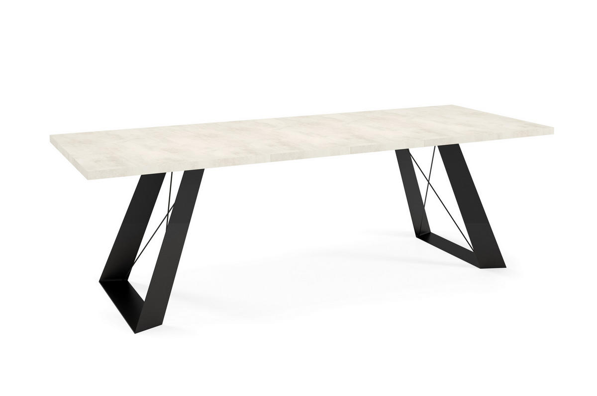 ESSTISCH Corso - Creme/Schwarz, Holzwerkstoff/Metall (80/140/76cm) - Meblini