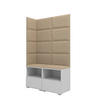 GARDEROBEN-SET Nela V mit gepolsterten Paneelen 100/174/40 - Beige/Silberfarben, Holzwerkstoff/Kunststoff (100/174/40cm)