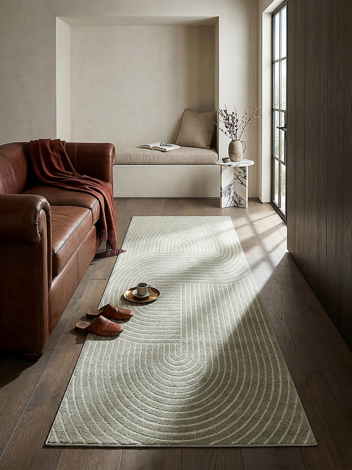 TEPPICH Outdoor Geometrisch MEZEN Polypropylen Grün 80 x 150 cm - Grün, Textil (80/150cm) - KADIMA DESIGN