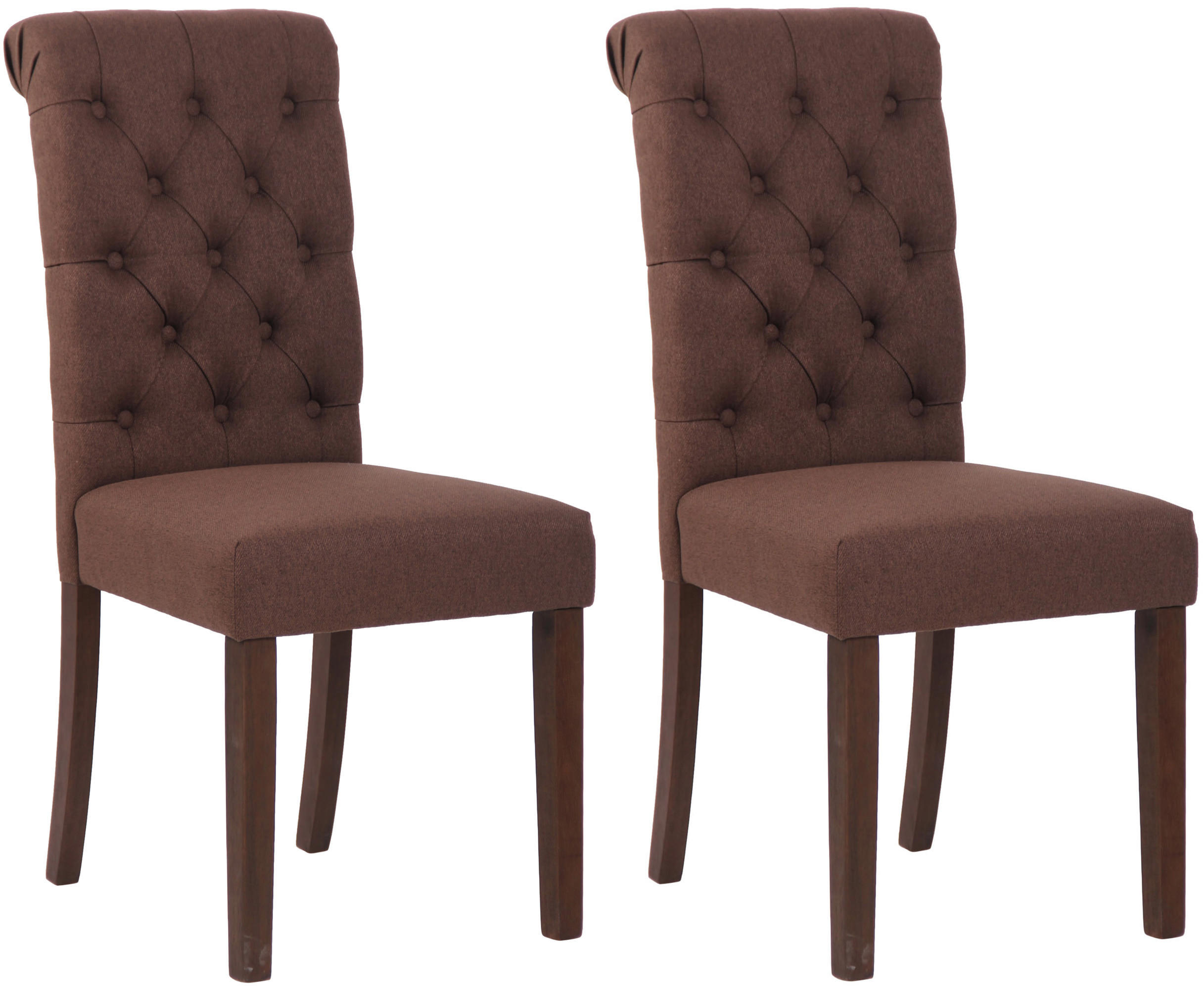 ESSZIMMERSTÜHLE 2er-Set WALES Stoff 98x45x63 cm braun Holz - Braun, Holz (45/98/63cm) - DELUKE