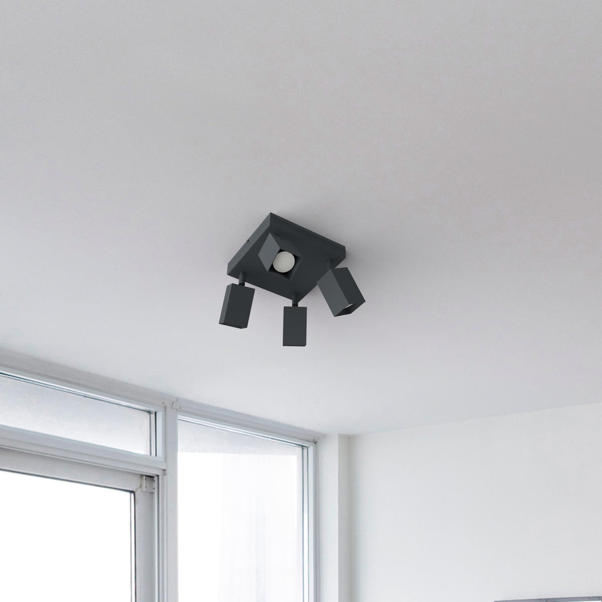 DECKENLEUCHTE - Anthrazit, Metall (25/25/18cm) - Lumicom