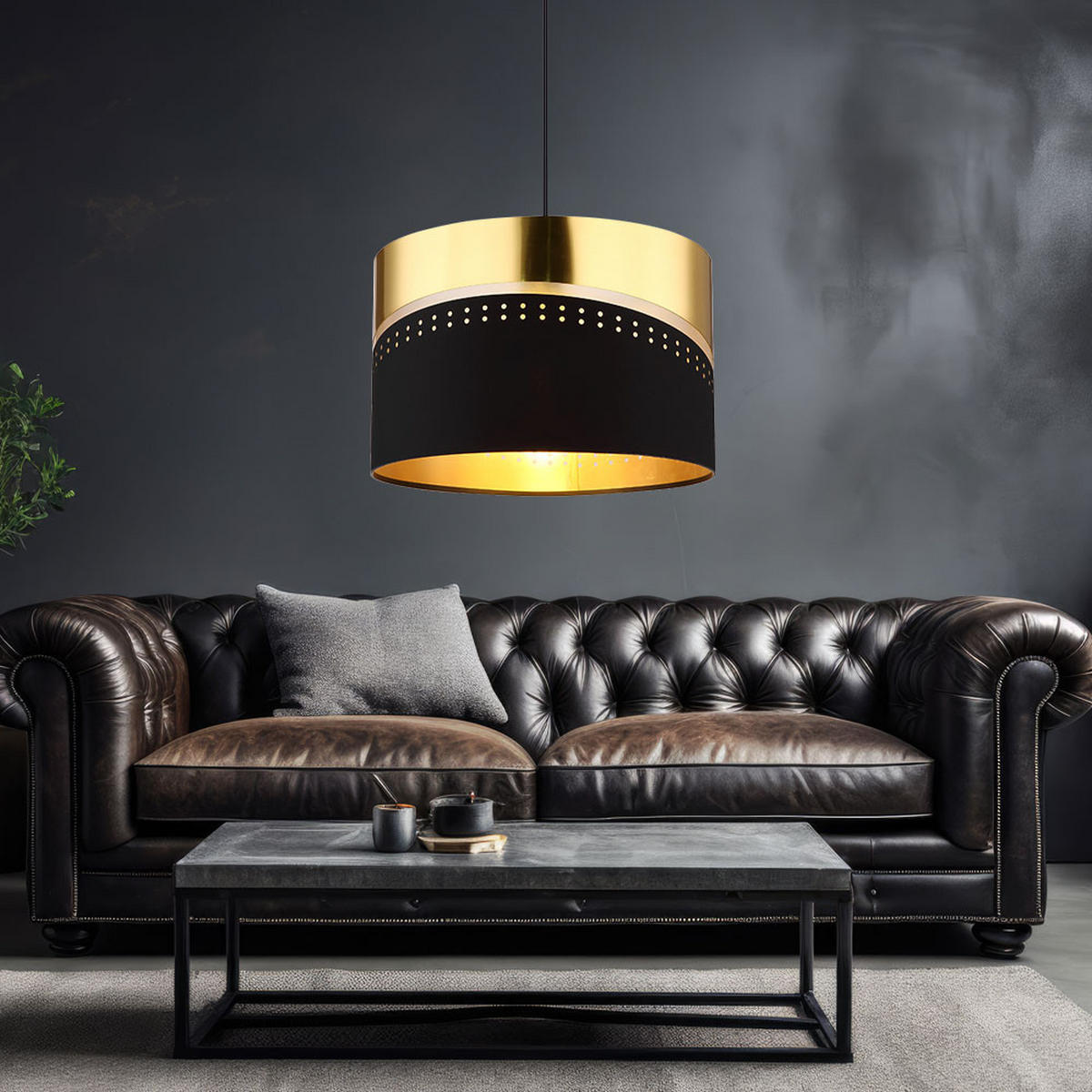 LED PENDELLEUCHTE OR, Metall, Schwarz-matt, 120 cm - Schwarz, Metall (35/35/120cm) - Globo Lighting