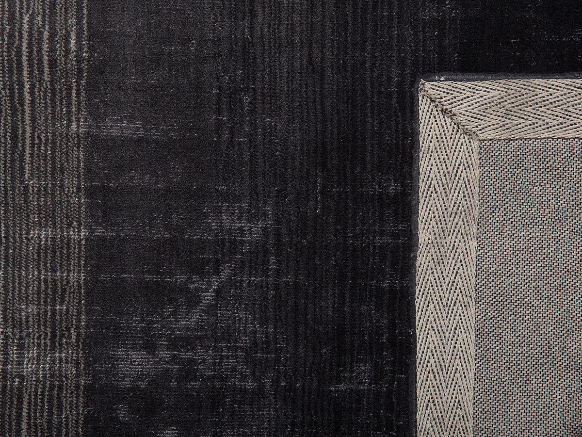 KURZFLOR-TEPPICH Ercis 200/200 cm - Schwarz, Naturmaterialien (200/200cm) - Beliani