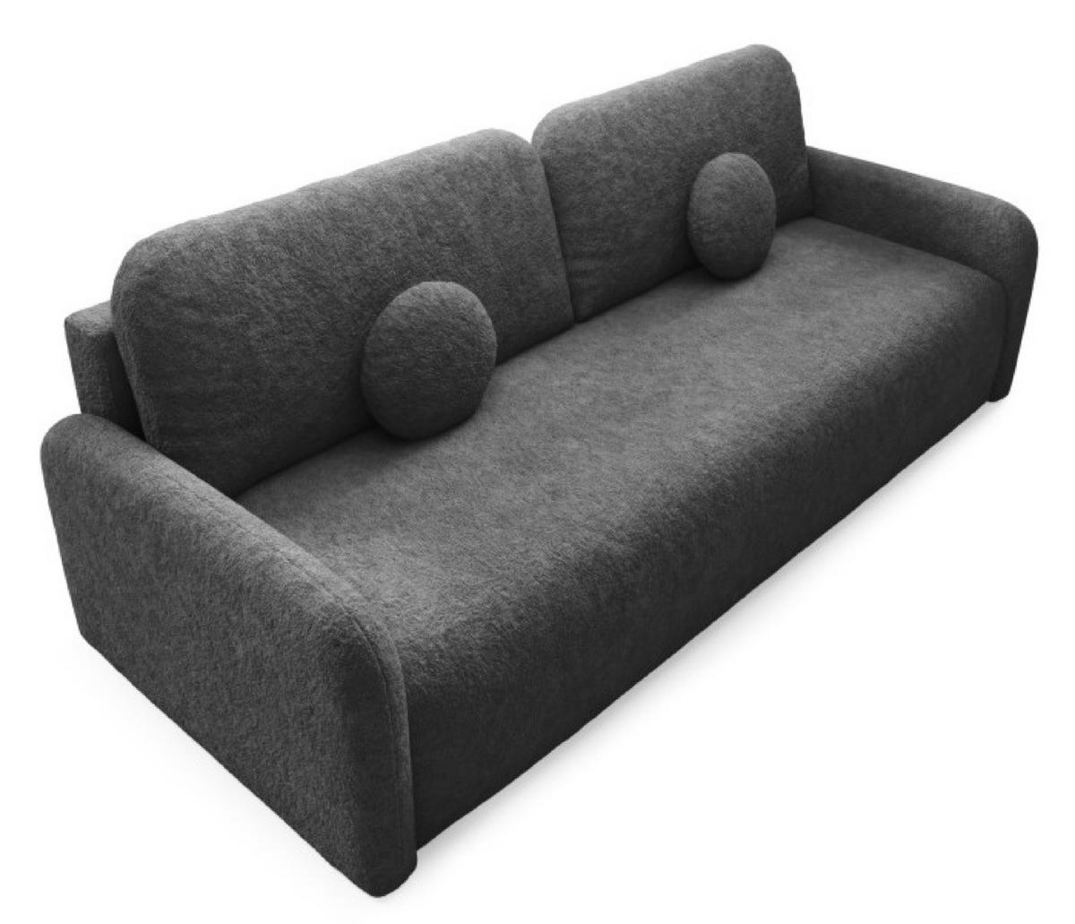 SOFA Grafit RAVI Mit Bettkasten Fredo 40 - Graphitfarben, Textil (218/90/88cm) - Sepro Meble