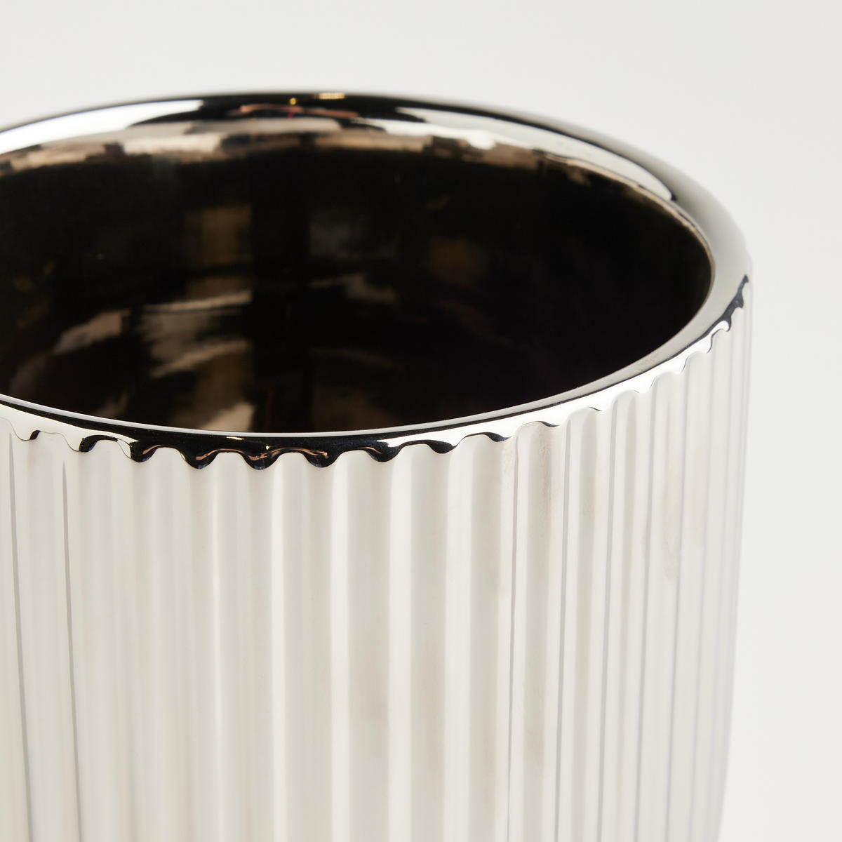 BLUMENTOPF Pola - Silberfarben, Keramik (14/14.5cm) - home&you