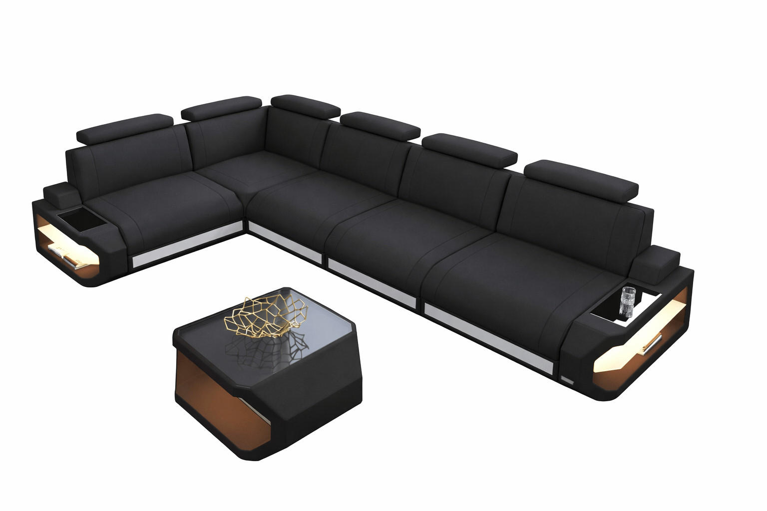 XXXLutz Ecksofa Dunkelgrau 347x197 cm