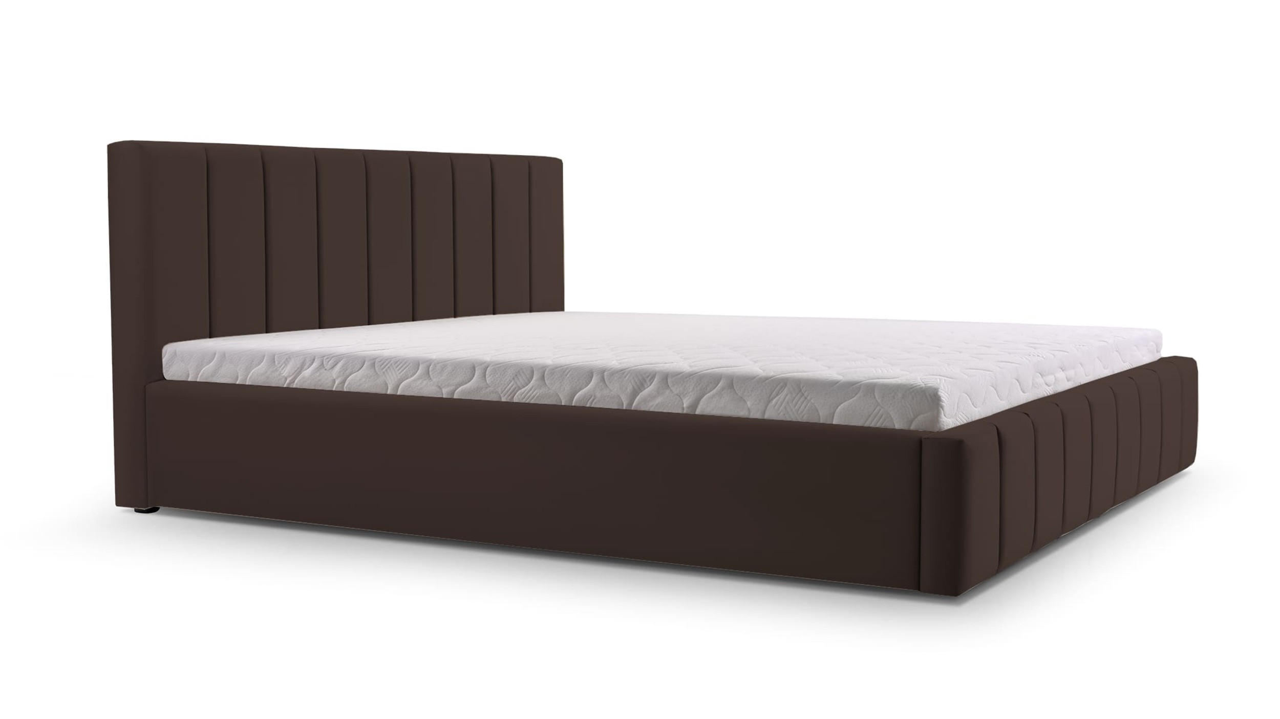 POLSTERBETT Bett 01 - 140x200 - Dark Brown - Dunkelbraun, Holz/Textil (140/200cm) - Möblo