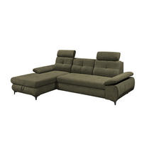 ECKSOFA mit Schlaffunktion und Bettkasten - Schwarz/Grün, Kunststoff/Textil (274/177cm) - ed exciting design