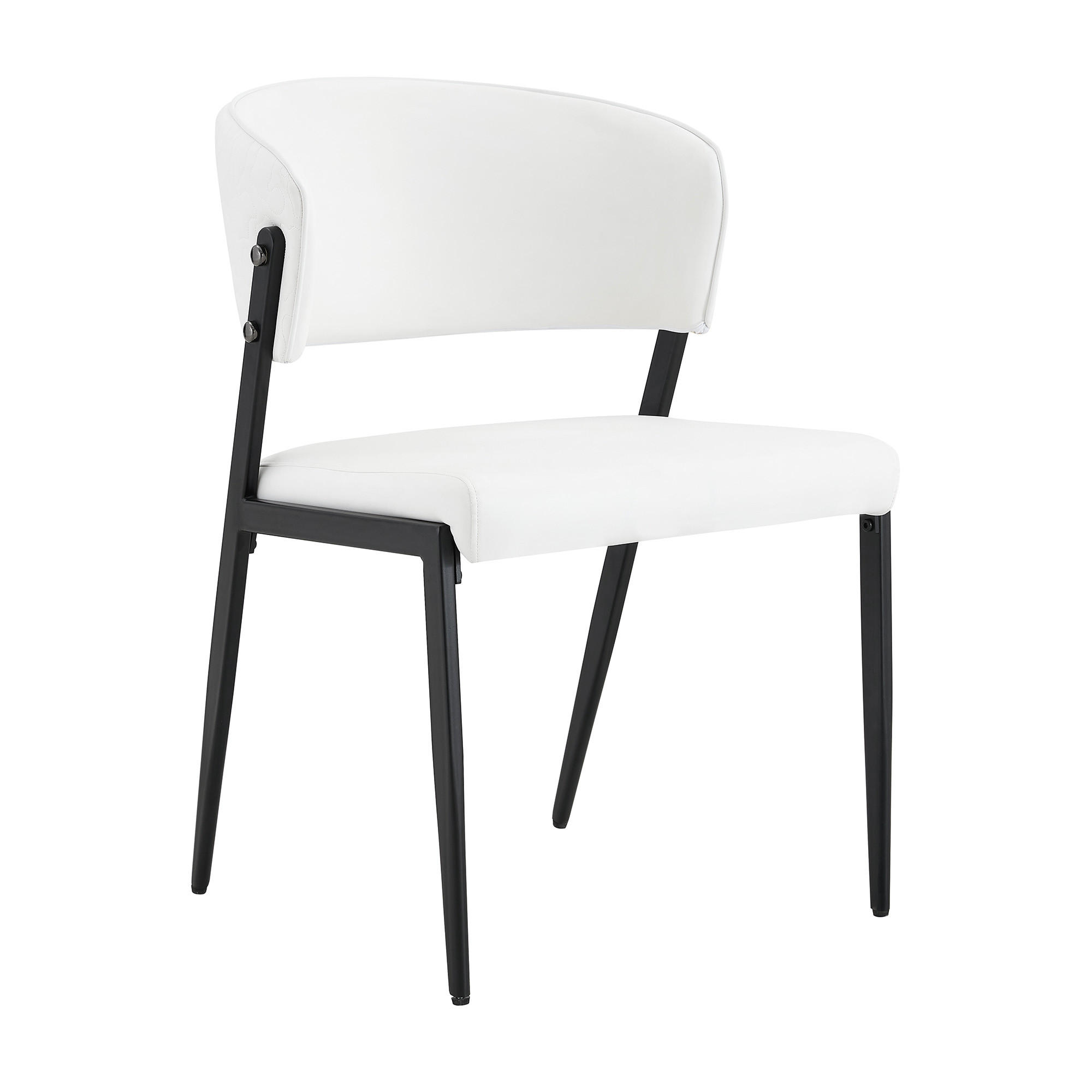 STUHL-SET DE-36686 2 Stück mit Kunstlederbezug und Metallgestell Weiß - Weiß, Metall (49/78/51cm) - ComfortXL