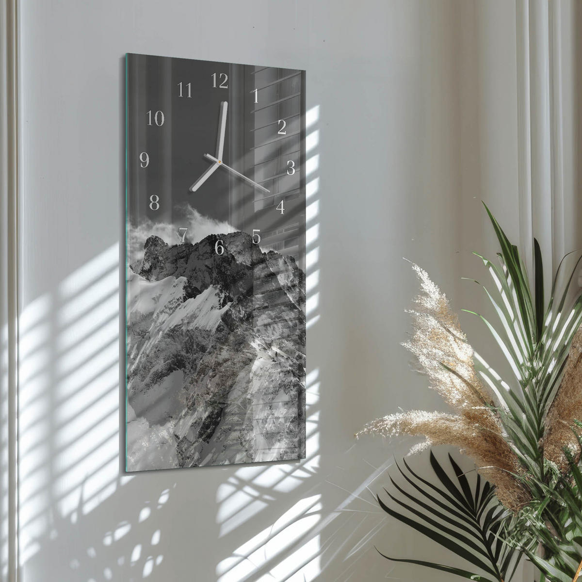 WANDUHR 30x60 cm - Kirscheis - Grau, Glas (30/60/0.4cm) - TULUP