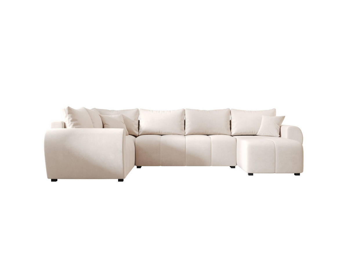 WOHNLANDSCHAFT MOLISA U PLUS Itaka 16 Links mit Schlaffunktion - Beige, Textil (303/82/208cm) - Bedante