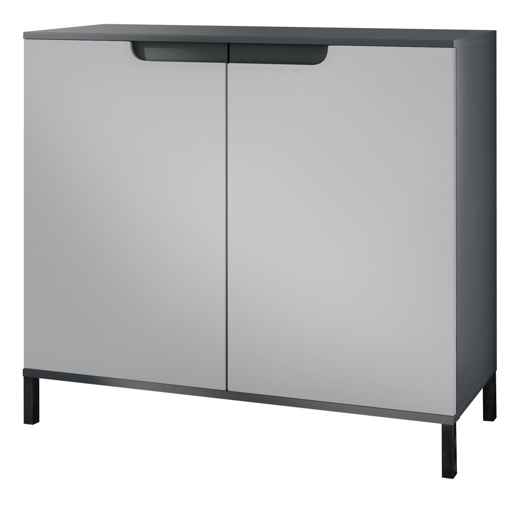 KOMMODE Sylt Hellgrau Seidenmatt - Greige, Holzwerkstoff (92.5/83.5/35cm) - Vladon