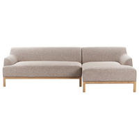 ROHOVÁ POHOVKA 3-místná Látka Světle hnědá levostranná Sosjo - světle hnědá, textil (251/132cm) - Beliani