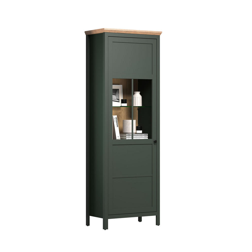 Thumbnail - Trendteam Vitrine, Grün, Holzwerkstoff, 69x69x198 cm, Wohnzimmer, Wohnwände, Vitrinenschränke