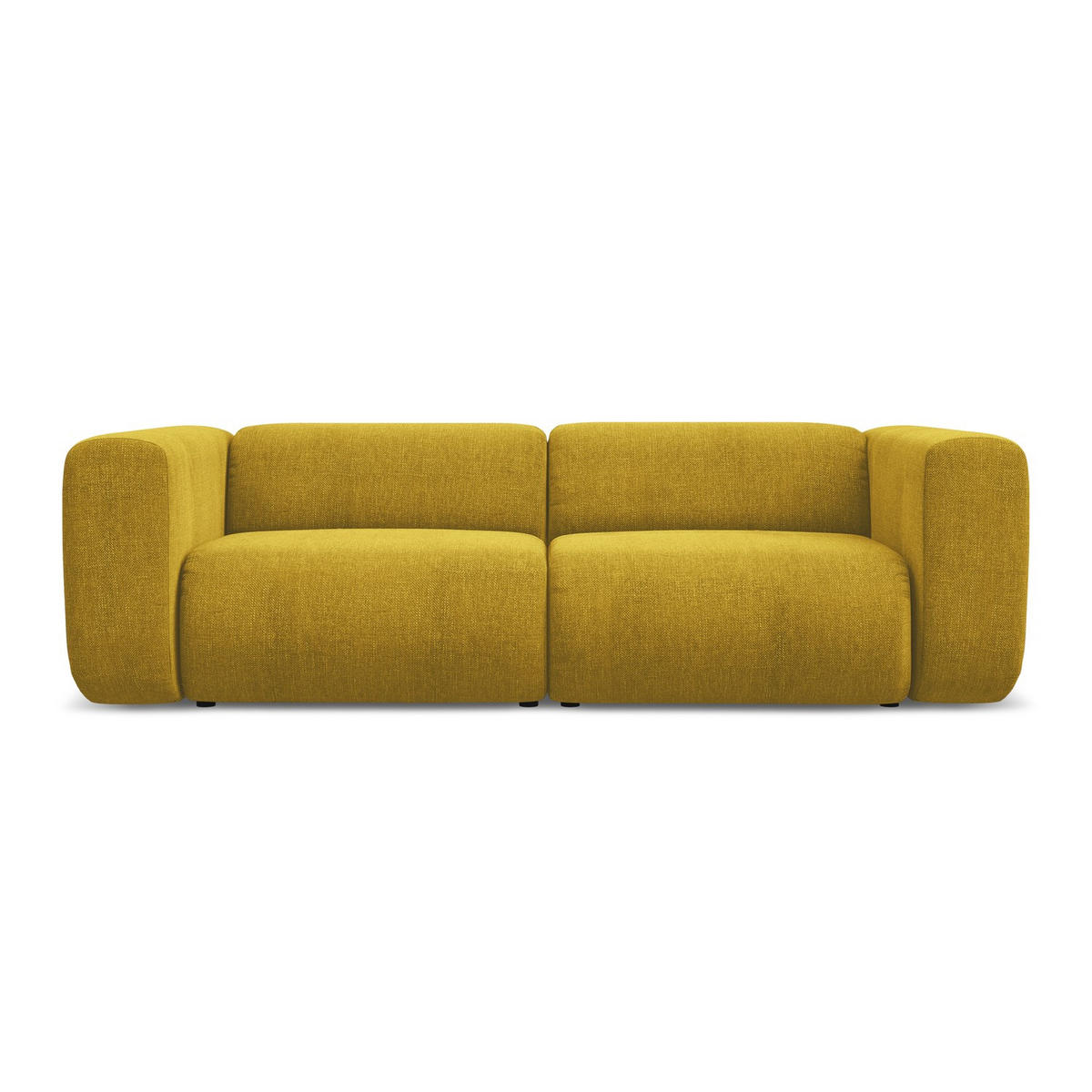 3-SITZER SOFA Chenille Stoff Gelb - Currygelb/Gelb, Kunststoff/Textil (228/70/89cm) - LaMiaSofa