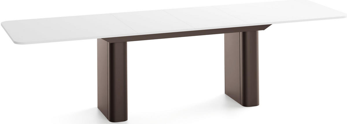 ESSTISCH Riven rechteckig ausziehbar verlängerbar mit Butterfly-Auszug, Weiß 180-276/90/76 cm - Weiß/Braun, Holzwerkstoff/Metall (90/276/76cm) - WFL GROUP